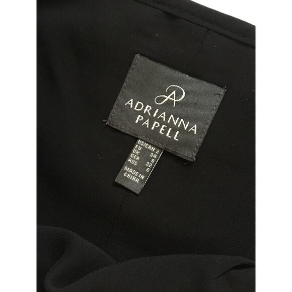 Adrianna Papell Black & Pink with Floral Chiffon Texture Sleeveless Dress Size 2 - Picture 7 of 10